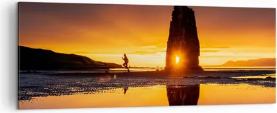 Produktbild von Bild auf Leinwand - Leinwandbild - Meer Felsen Wasser - 140x50cm - Wand Bild - Wanddeko - Leinwanddruck - Bilder - Kunstdruck - Wanddekoration - Leinwand bilder - Wandkunst - AB140x50-3954