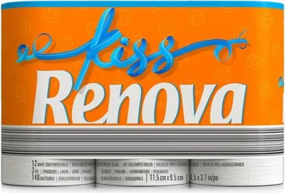 Produktbild von Renova Kiss Toilettenpapier 12 Rollen, 2-lagig