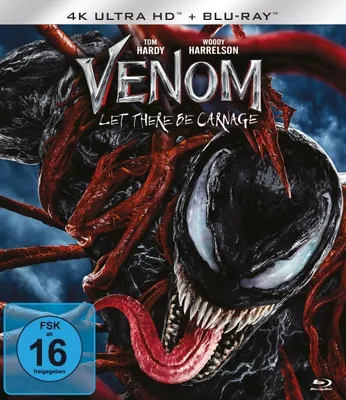 Produktbild von PLAION Venom: Let There Be Carnage (4K-UHD+Blu-ray), Film, Blu-ray, Deutsch, Englisch, Französisch, Türkisch, 97 min, Venom: Let There Be Carnage, Abenteuer