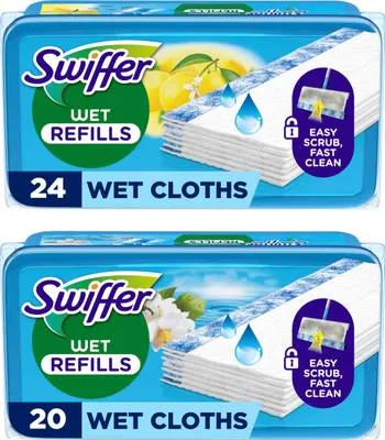 Produktbild von Swiffer Bodenwischer Nachfüllpackung, Feuchte Bodentücher mit Frischem Duft Wie Nach Dem Lüften, Für Eine Schnelle & Einfache Reinigung von Hartböden
