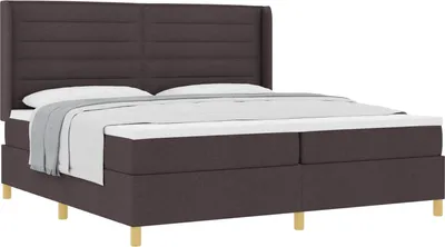 Imagen del producto de Cama tipo Box Spring Marrón Oscuro 200 x 200 cm tela