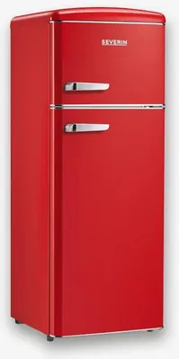 Produktbild von SEVERIN Retro Kühl-/Gefrierkombination Doppeltürer RKG 8930 aus Kunststoff, rot Kühlschrank Gefrierkombination Retro Veggiebox Schwarz
