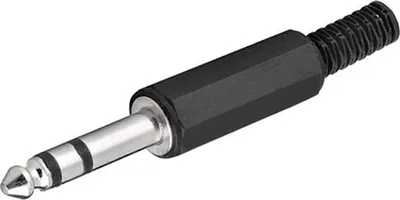 Produktbild von Wentronic Klinkenstecker - 6,35 mm - stereo, Klinke 6,35 mm Stecker (3-Pin, stereo) - Plastikausführung mit Knickschutz