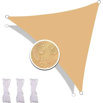 Immagine prodotto di Vela parasole triangolare, dimensioni 4x4x4 metri, colore sabbia