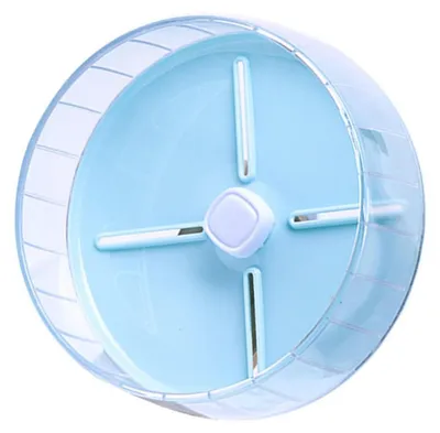 Immagine prodotto di Ruota per criceti da 20 cm, colore blu, silenziosa, in acrilico, antiscivolo
