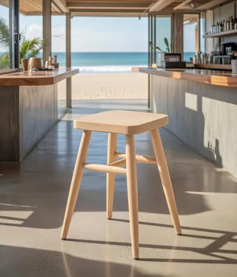 Immagine prodotto di Elegante sgabello in legno  –  Design moderno con 4 gambe robuste