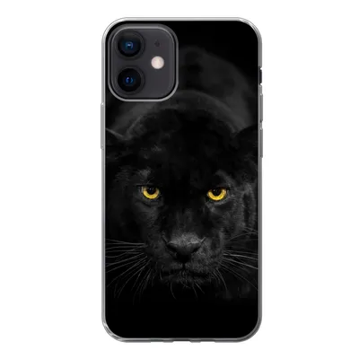 Produktbild von MuchoWow® Handyhülle Schutzhülle Hülle für iPhone 12 Leopard - Augen - Schwarz Silikon Softcase Handy Hülle - Schutzhülle