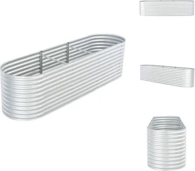 Produktbild von vidaXL Garten-Hochbeet 320x80x81 cm Verzinkter Stahl Silbern - Blumentöpfe & Pflanzgefäße