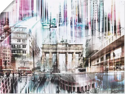 Produktbild von ARTland Poster Berlin Skyline Collage I Größe: 60x45 cm