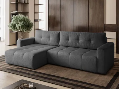 Produktbild von FurMeb24 ECKSOFA VIGO L-form 261 x 143 cm - GRAU- mit Schlaffunktion und Bettkasten