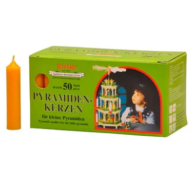 Immagine prodotto di Candele piramidali 14/70 naturali, 50 pezzi, altezza 7 cm, per Natale