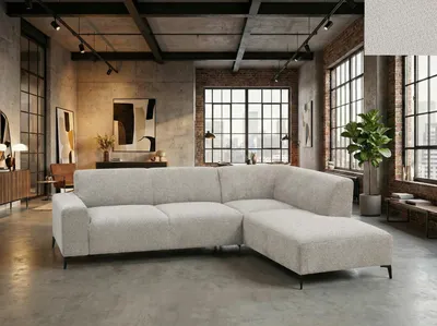 Produktbild von SOGNO Wohnlandschaft Ecksofa EGON Bouclé Beige, Modernes Designer Sofa mit Metallfüßen für Wohnzimmer 267 x 206 cm