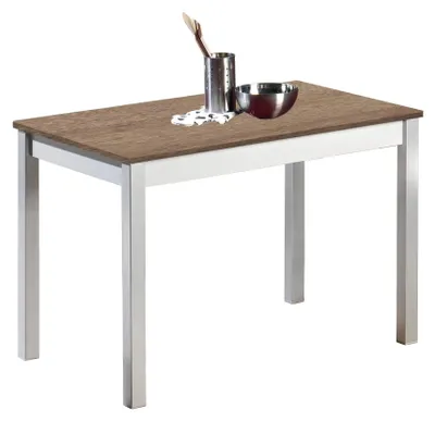 Obrázok produktu pre Pevný kuchynský stôl s rozmermi 110 x 70 cm, vyrobený z kovu a dreva (dub)