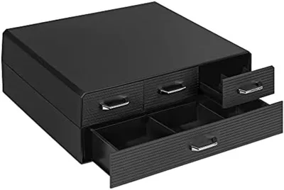 Produktbild von PolkaHome® Kapselhalter mit 4 Schubladen – Kaffeekapsel-Organizer für Nespresso, K-Cups & mehr, 34 x 33 x 13 cm, Schwarz