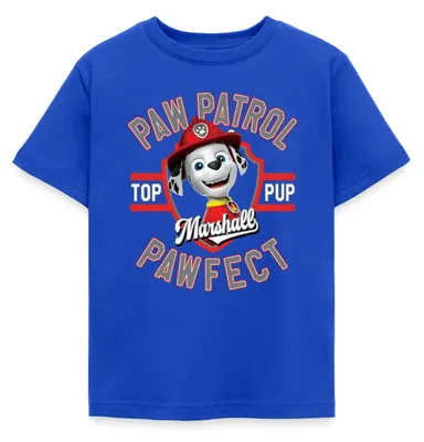 Produktbild von Spreadshirt Paw Patrol Marshall Pawfect Feuerwehrhund Kinder T-Shirt, 110/116 (5-6 Jahre), Royalblau
