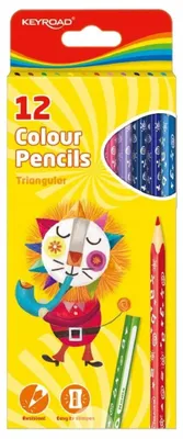 Produktbild von KEYROAD Dreieckige Buntstifte 12 Farben Set für Kinder