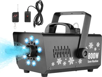 Produktbild von VEVOR Schneemaschine, 800 W, Hand-/Hänge-Schneemaschine mit LED-Licht und 1-L-Tank, ferngesteuerte Schneeflockenmaschine, Kunstschneemaschine