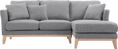Produktbild von Miliboo - Ecksofa rechts skandinavisch Hellgrau OSLO