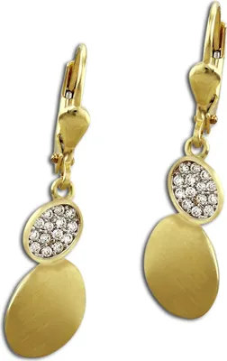 Image de GoldDream Boucles d'oreilles Ovale Zirconia blanc Femme 333 Or jaune Boucles d'oreilles 8K GDO531WY