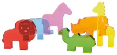 Produktbild von Eduplay Acryl Wildtiere Spielzeug Set von 6 - Lernspielzeug für Kinder