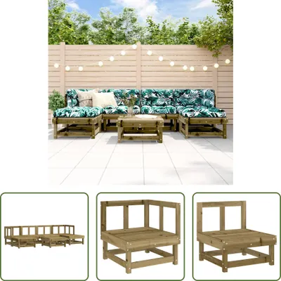 Produktbild von The Living Store 7-tlg. Garten-Lounge-Set Kiefernholz Imprägniert