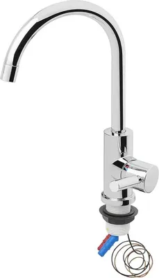 Zdjęcie produktu dla Kran ciepłej/zimnej wody Kran mieszający ceramiczny Trend S R75 12V Ø33 mm chrom Kran kempingowy do kampera Przyczepa kempingowa