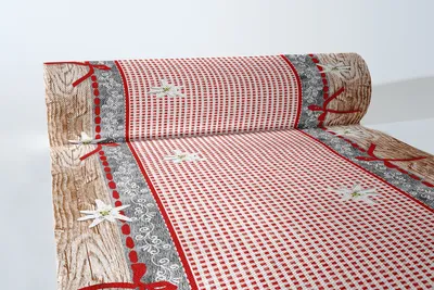 Produktbild von Airlaid Tischläufer Almblick, 40 cm x 24 m , 1 Stück - Mank - Cottage Style Landhaus Karos Edelweiss