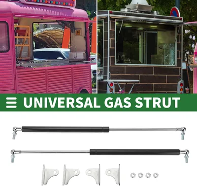 Produktbild von Universal Under Bed Lifting Lift Support Struts Gas Springs 20inch/500mm 200lb/890N/89kg Schwarz 2 Stück