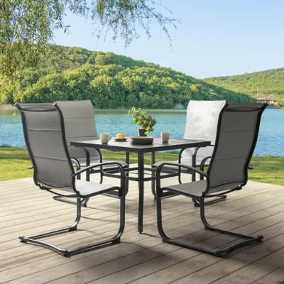 Produktbild von 5-teiliges Gartenmöbel Set, Textilene-Stühle und quadratischer Tisch