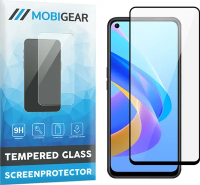 Produktbild von Mobigear Premium  OPPO A76 Panzerglas Gehärtetes Glas Displayschutz - Hüllenfreundlich - Schwarz