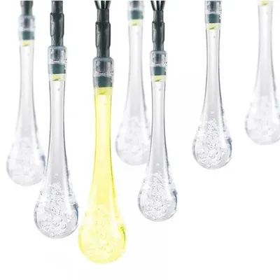 LED-Lichterkette 10 m, warmweiß, Regentropfen-Effekt, Niedervolt