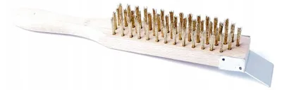Immagine prodotto di Spazzola metallica a 4 file con spazzola raschiante in metallo Spazzola metallica manuale con manico in legno SDS4
