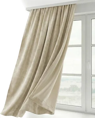 Immagine prodotto di Tenda in velluto oscurante con passanti, color beige, 140 x 280 cm