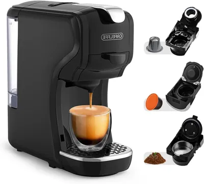 Image de Machine à café - Machine à une tasse - Machine à expresso - Préparation du café - Compatibilité 3-en-1 - 600 ml - Noir