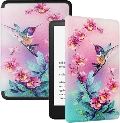Productafbeelding van MOKASE Hoesje voor 6,8" Kindle Paperwhite (11e Generatie 2021), Synthetisch Leer Hoes met Slimmer Wekker/Slaap voor 6,8" Kindle Paperwhite & Handtekening Editie & E-lezer kinderen 2021, HummingBird