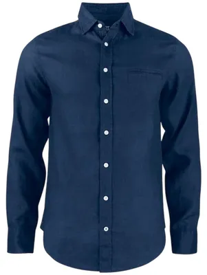 Image de Cutter & Buck - Chemise "Summerland" pour hommes, en lin, modèle ET787 (4XL), couleur bleu marine foncé