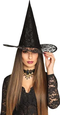 Immagine prodotto di Cappello da strega a tesa larga Halloween nero - Taglia unica