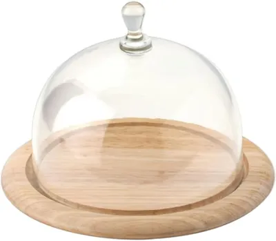 Immagine prodotto di Campana per formaggi Continenta, 2 pezzi, legno/vetro, Ø 20 cm