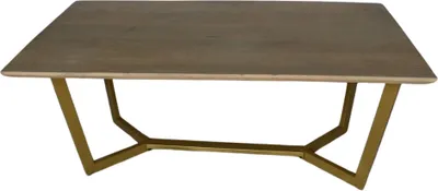 Produktbild von KEYWEST Esstisch 180×90 cm, Mangoholz massiv mit Eisenbeinen gold