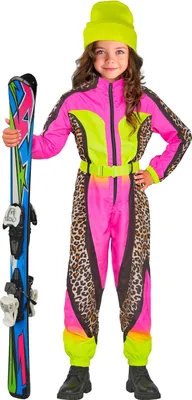 Produktbild von Skianzug für Kinder im Leopardenmuster pink-gelb