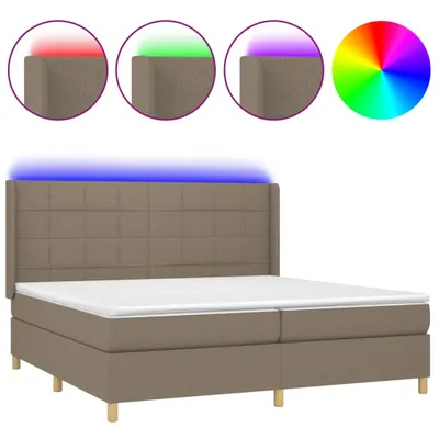 Produktbild von vidaXL Boxspringbett mit Matratze & LED Taupe 200x200 cm Stoff