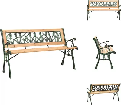 Produktbild von vidaXL Gartenbank 122 cm Gusseisen und Massivholz Tanne -  Gartenbänke