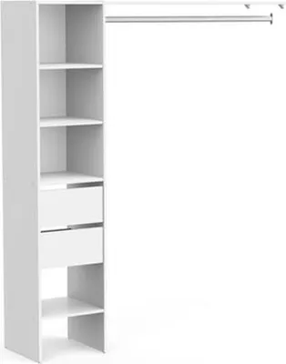 Produktbild von Kleiderschrank >Duo< in matt weiss aus Holzwerkstoff - 157x183x39cm (BxHxT)