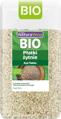 PŁATKI ŻYTNIE BIO 300 g - NATURAVENA