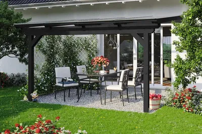 Produktbild von Terrassenüberdachung SKAN HOLZ Ancona 434 x 300 cm anthrazit