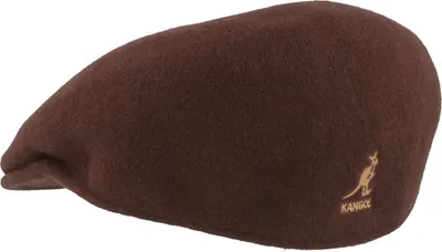 Kangol Flat Cap Schiebermütze 504 aus reiner Wolle in braun