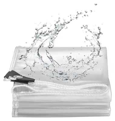 Image de Bâche transparente avec œillets pour l'extérieur (2,4 x 4,8 m)