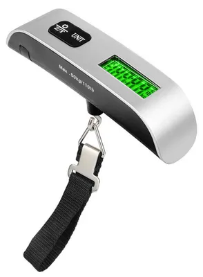 Obrázek produktu pro Digitální váha na zavazadla LCD displej max. 50 kg Váha na zavazadla s přenosnou váhou na příruční zavazadla pro cestování