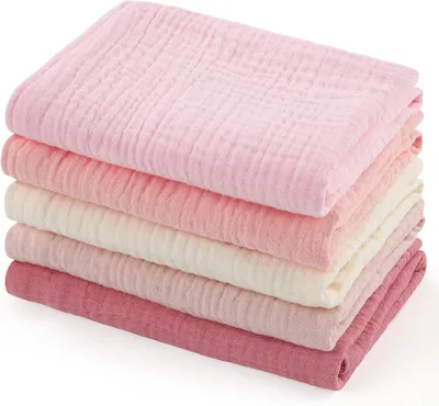 Produktbild von Waschlappen für Babys, weiche Baumwolltücher, 30,5 x 30,5 cm, 5 Stück