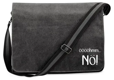 Produktbild von Huuraa Umhängetasche ööööhmm Nö Schriftzug 14 Liter Black Canvas Laptoptasche Geschenkidee